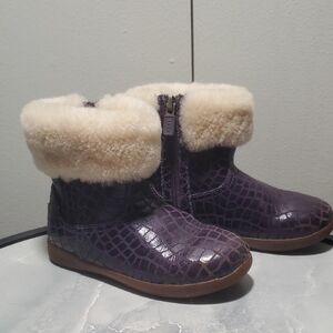 UGG Purple and Cream Kids Boots Size 9 Girls Kids